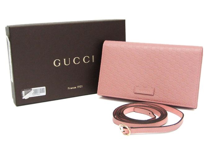 Portafoglio a tracolla/catena in pelle MicroGuccissima da donna Gucci Rosa - vista 2