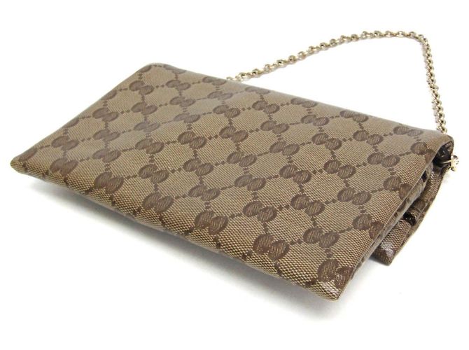 Portafoglio a tracolla con catena GG Crystal Gucci Beige - vista 2