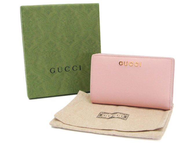 Cartera de cuero plegable para mujer Gucci 772640 Rosa - vista 2