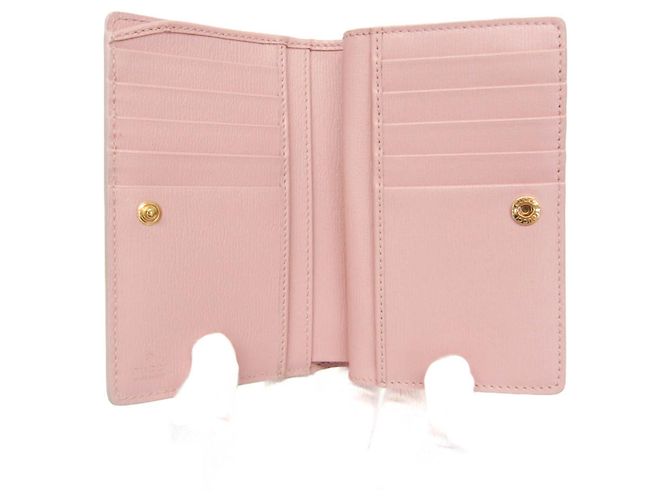 Cartera de cuero plegable para mujer Gucci 772640 Rosa - vista 4