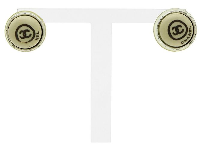 Chanel Coco Mark Ohrringe Silber Beige - Ansicht 2