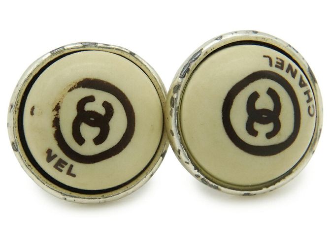 Chanel Coco Mark Ohrringe Silber Beige - Ansicht 5