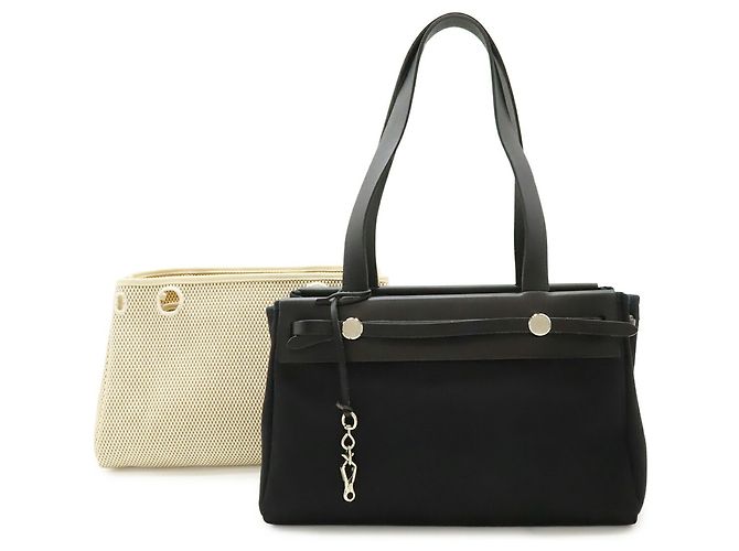 Borsa Tote Hermès Herbag Cabas PM Nero - vista 2