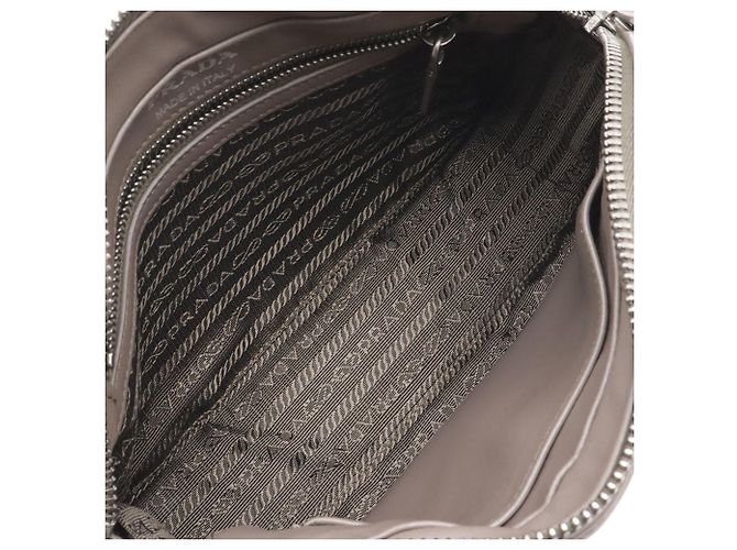 Borsa a tracolla Prada Vitelio Phenix Rhinestone Grigio - vista 7