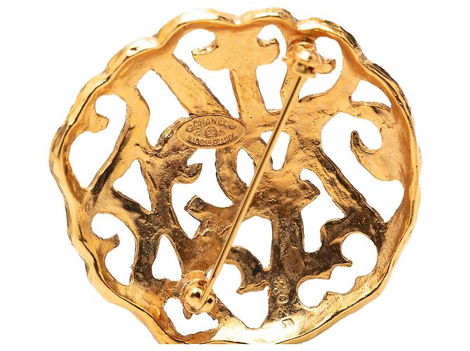 Spilla Chanel Gold CC placcata oro D'oro - vista 3