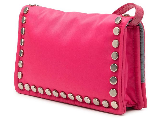 Borsa a tracolla Prada Pink Tessuto Etiquette Rosa - vista 2