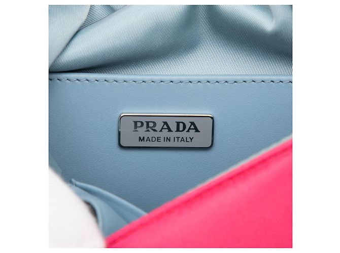 Borsa a tracolla Prada Pink Tessuto Etiquette Rosa - vista 5
