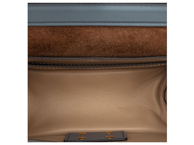 Borsa a tracolla con catena Kan U in pelle piccola blu Fendi Blu chiaro - vista 4
