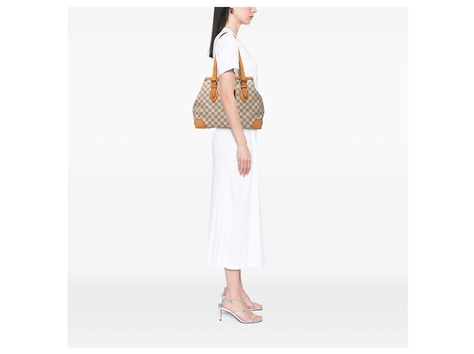 Louis Vuitton White Damier Azur Hampstead MM Bianco - vista 8