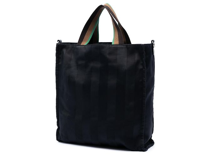 Fendi Black Pequin Nylon Roma Amor Tote Nero - vista 2