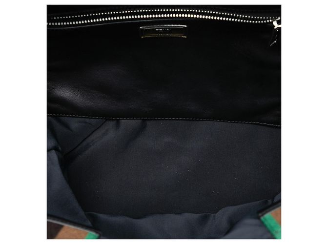 Fendi Black Pequin Nylon Roma Amor Tote Nero - vista 4