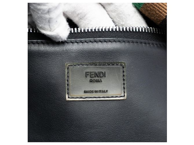 Fendi Black Pequin Nylon Roma Amor Tote Nero - vista 5
