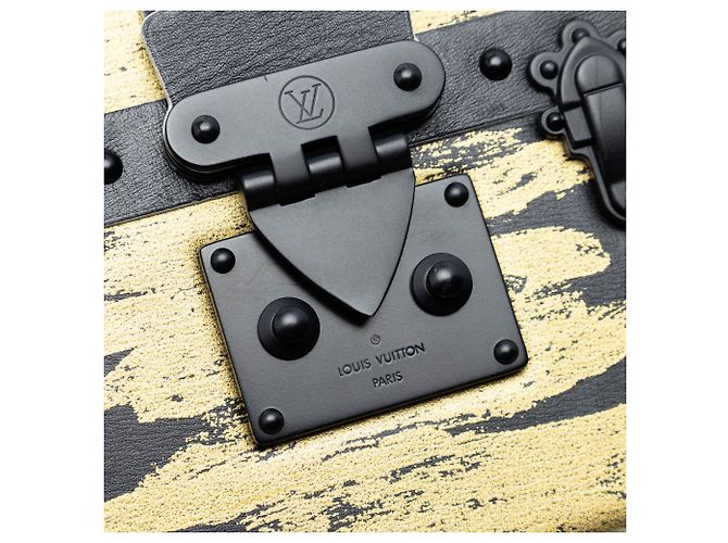 Petite Malle in pelle nera con luce dorata Louis Vuitton Nero - vista 5