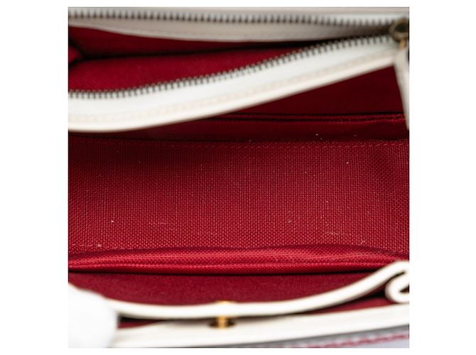 Borsa a manico Gucci White Small Calfskin Stitched Bamboo 1947 Bianco - vista 4