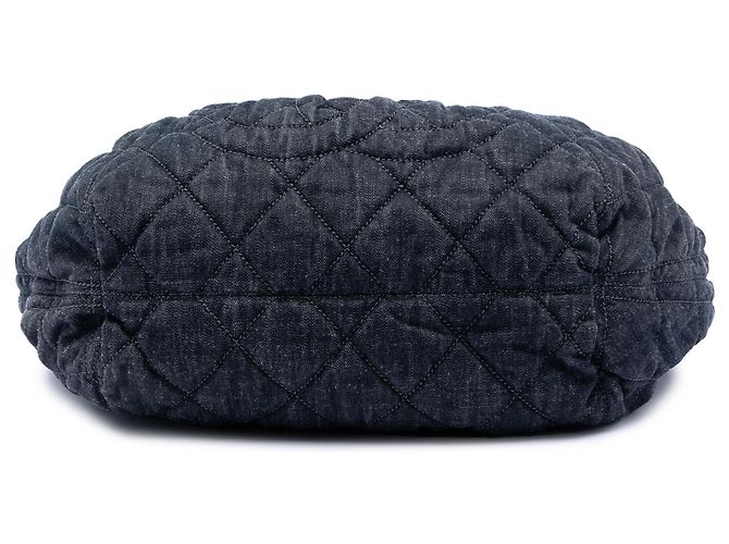 Borsa Tote Chanel Blue Quilted Denim Stretch Spirit Blu navy - vista 3