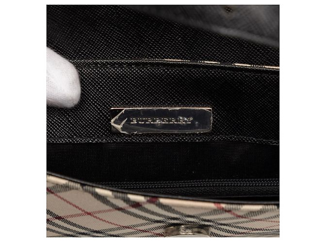 Borsa a tracolla in tela Burberry Beige Nova Check - vista 5