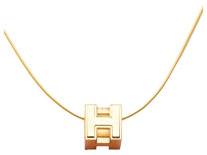 Collana con pendente a gabbia d'oro laccata placcata oro Hermès Pesca - vista 3