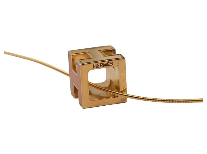 Collana con pendente a gabbia d'oro laccata placcata oro Hermès Pesca - vista 4
