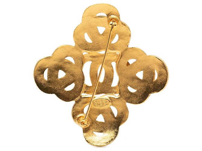 Spilla Chanel Gold CC placcata oro intrecciata D'oro - vista 2
