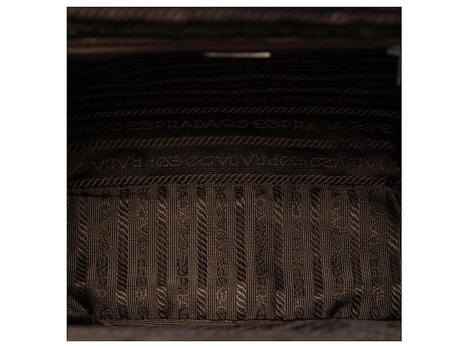 Prada Borsa a tracolla con struttura in nappa metallizzata marrone Marrone scuro - vista 4
