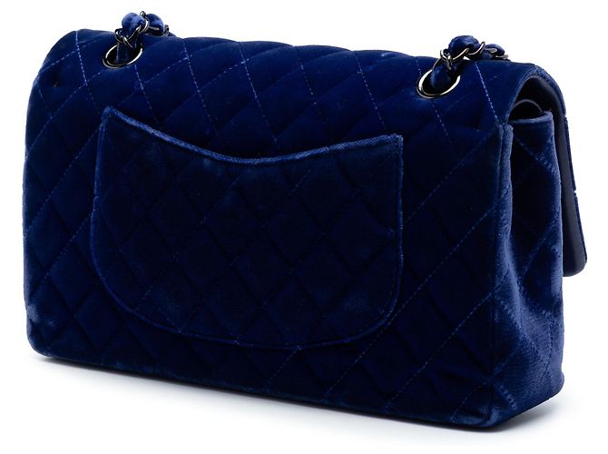 Chanel Blue Medium Classic Velvet Double Flap - vista 2