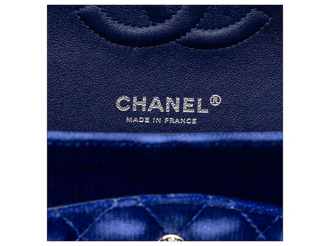 Chanel Blue Medium Classic Velvet Double Flap - vista 5