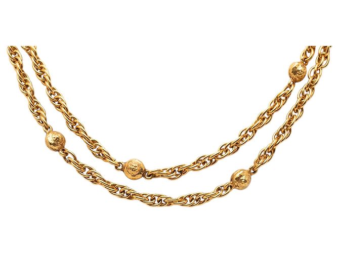 Collana lunga a maglie station Chanel Gold CC placcata oro D'oro - vista 2