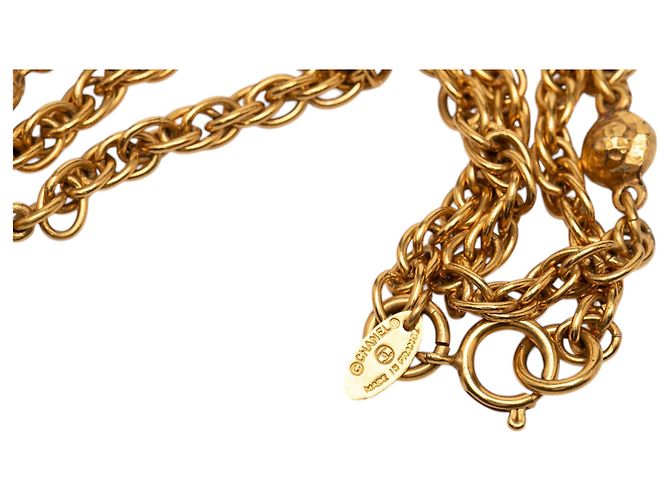 Collana lunga a maglie station Chanel Gold CC placcata oro D'oro - vista 4