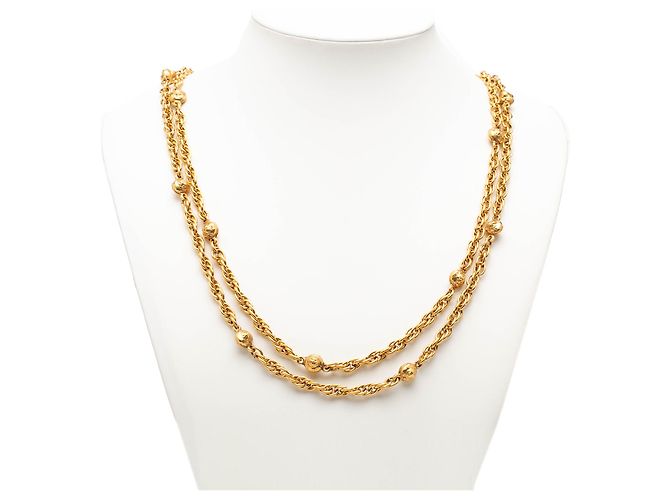 Collana lunga a maglie station Chanel Gold CC placcata oro D'oro - vista 5