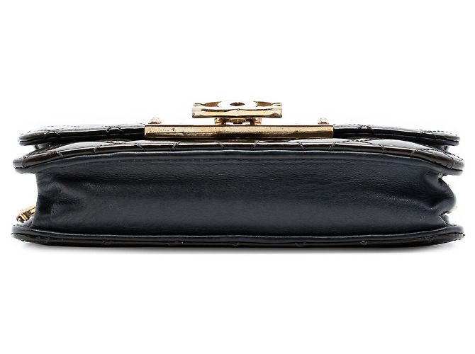 Wallet On Chain Portafoglio con catena Chanel Black Quilted Patent Golden Class Nero - vista 3