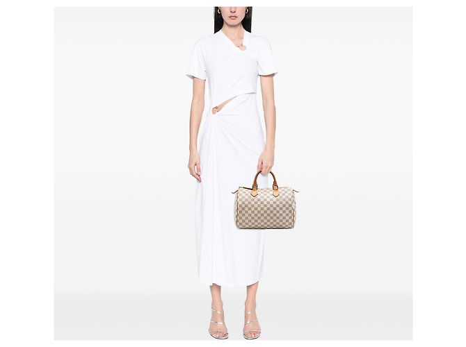Louis Vuitton White Damier Azur Speedy 30 Bianco - vista 6