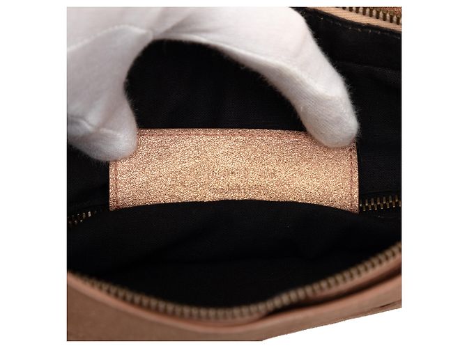 Borsa Balenciaga Pink Metallic Craquele Suede Motocross Classic First Satchel Rosa D'oro - vista 7
