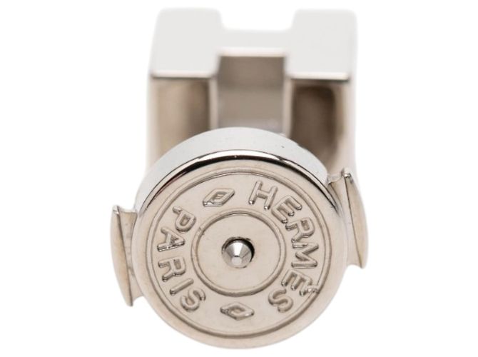 Orecchini Cage dH Cube Push Back in argento placcato palladio Hermès - vista 5