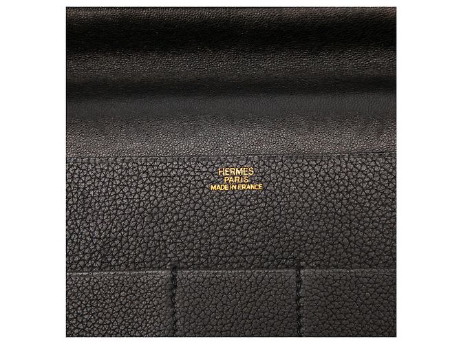 Portapassaporto bifold in pelle nera Hermès Nero - vista 5