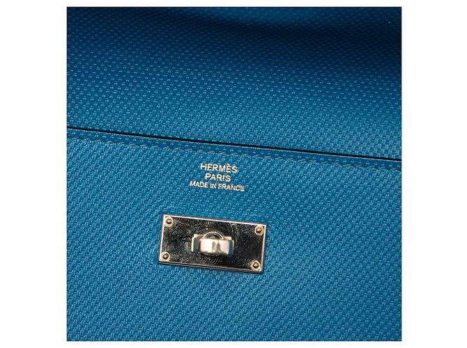 Portafoglio lungo Kelly in pelle Blue Grain d H Hermès - vista 5