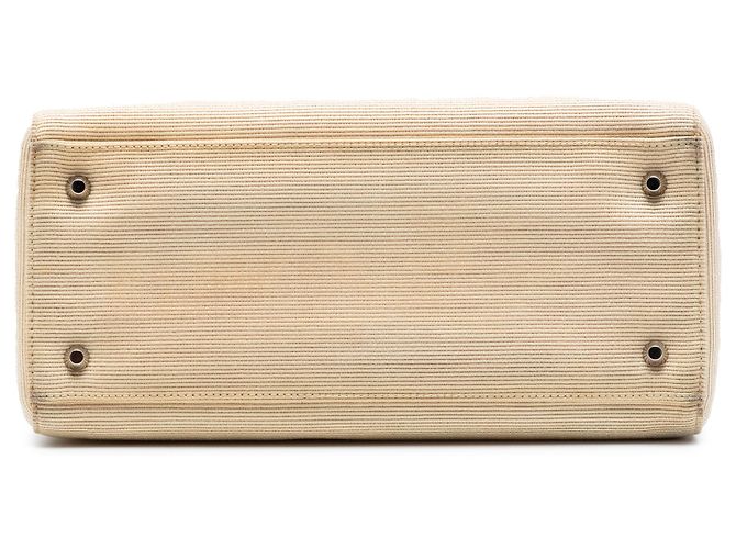 Dior Lady Dior aus braunem Canvas, Größe Medium Beige - Ansicht 3