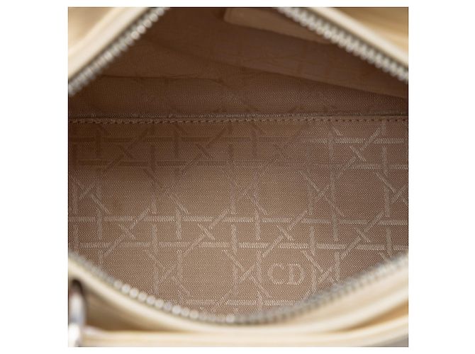 Dior Lady Dior aus braunem Canvas, Größe Medium Beige - Ansicht 4