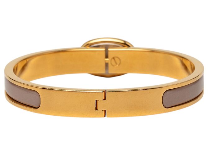 Bracciale Hermès Brown Mini Enamel Clic Chaine d Ancre PM Marrone - vista 3