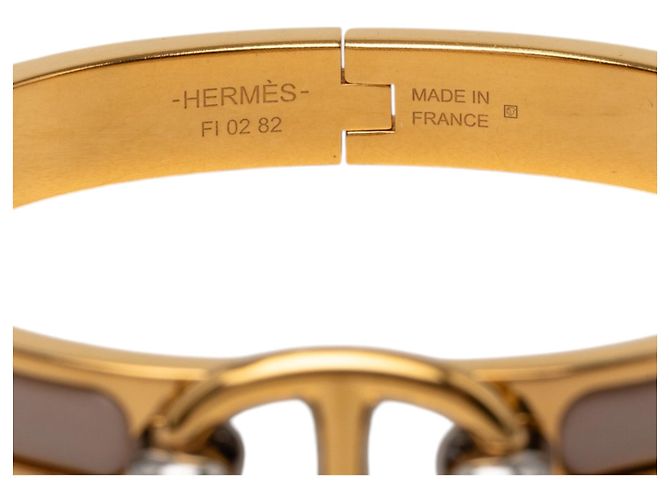 Bracciale Hermès Brown Mini Enamel Clic Chaine d Ancre PM Marrone - vista 4
