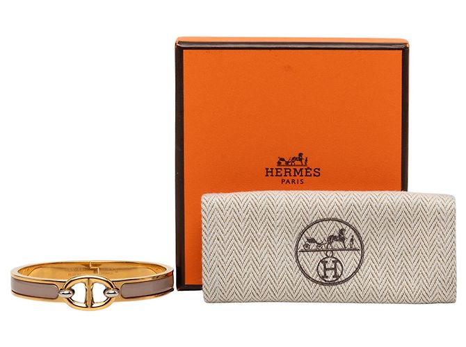 Bracciale Hermès Brown Mini Enamel Clic Chaine d Ancre PM Marrone - vista 6