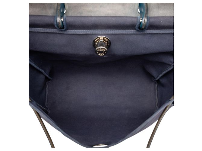 Hermès Blue Toile Herbag GM Azul - vista 4