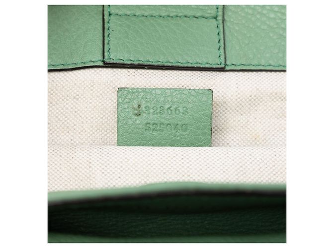Bamboo Tote Gucci Green Tall in pelle con manico in bambù Verde Verde chiaro - vista 5