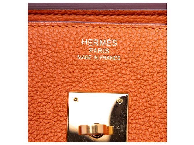 Hermès Orange Togo Birkin Retourne 35 Arancione - vista 5
