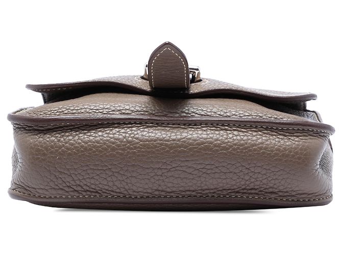 Pochette Steve in pelle Clemence marrone Hermès Taupe - vista 3