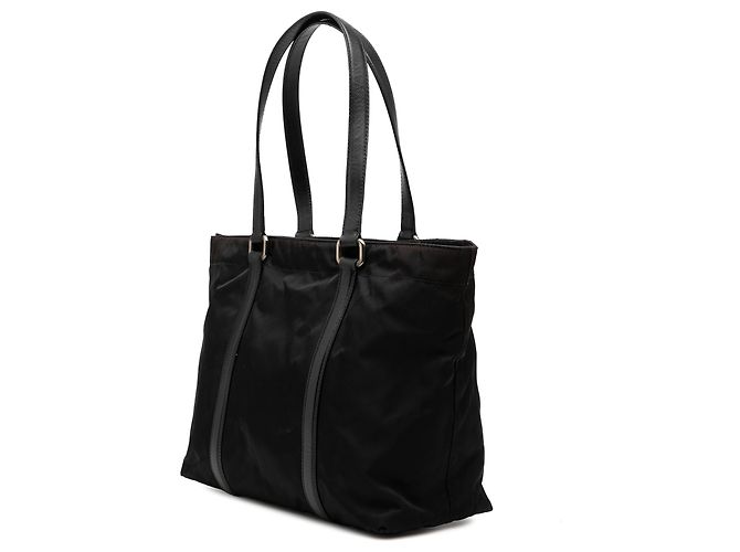 Prada Black Saffiano Trimmed Tessuto Tote Schwarz - Ansicht 2