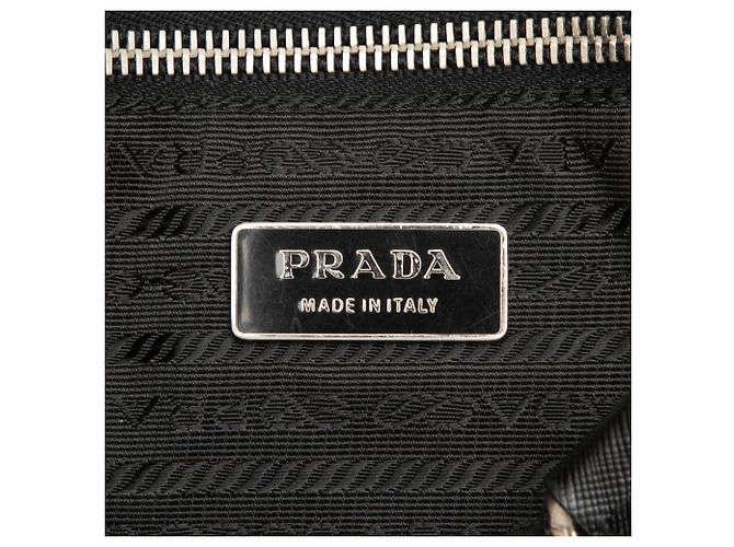 Prada Black Saffiano Trimmed Tessuto Tote Schwarz - Ansicht 5