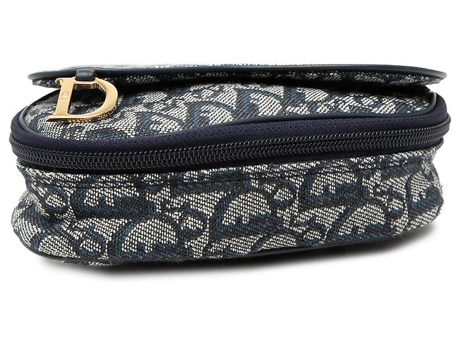 Dior Blue Diorissimo Canvas Saddle Pouch Navy blue - view 3
