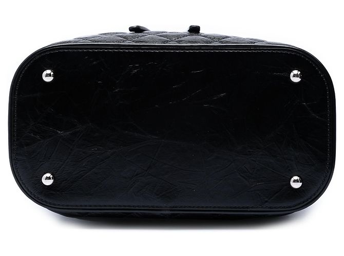 Borsa a Spalla Aquarium in Agnello Trapuntato Nero e PVC Chanel - vista 3
