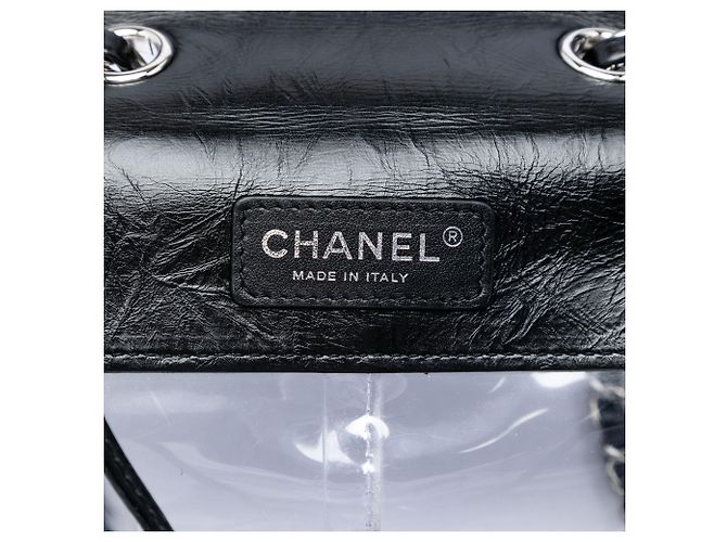 Borsa a Spalla Aquarium in Agnello Trapuntato Nero e PVC Chanel - vista 6