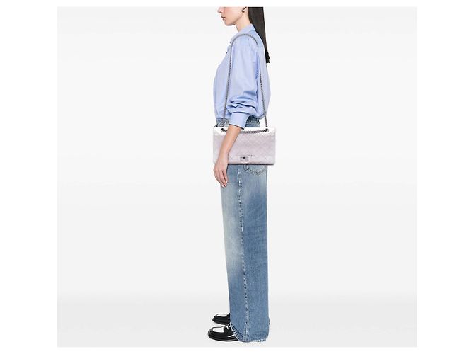 Chanel Rosa Trapuntato Lambskin Iridescente Reissue 2.55 Double Flap 227 - vista 6